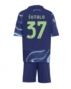 Ajax Josip Sutalo #37 Maglia Gara Trasferta Repliche 2025-26 Bambino Maniche Corte
